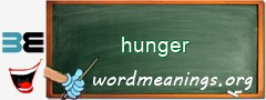 WordMeaning blackboard for hunger